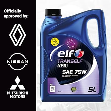 ELF Tranself NFX SAE 75W Transmission Fluid Gear Oil - API GL-4 - Approved by MB-235.17, RENAULT DBx/JXX/NDK1/NDX/PXX/SX/TLX - 5L