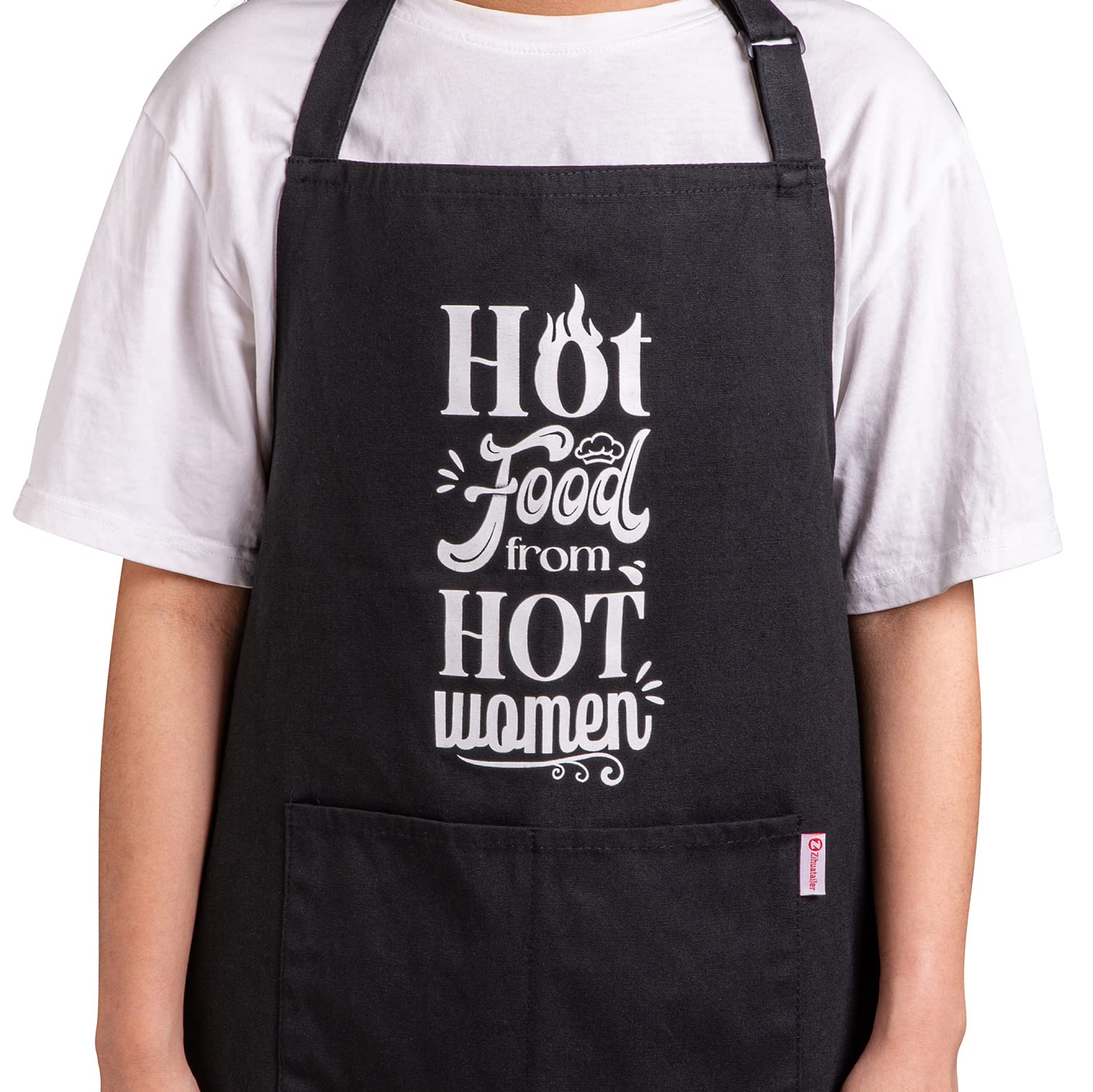 Zihuatailer Funny Apron Personalised - HOT FOOD FROM HOT WOMEN