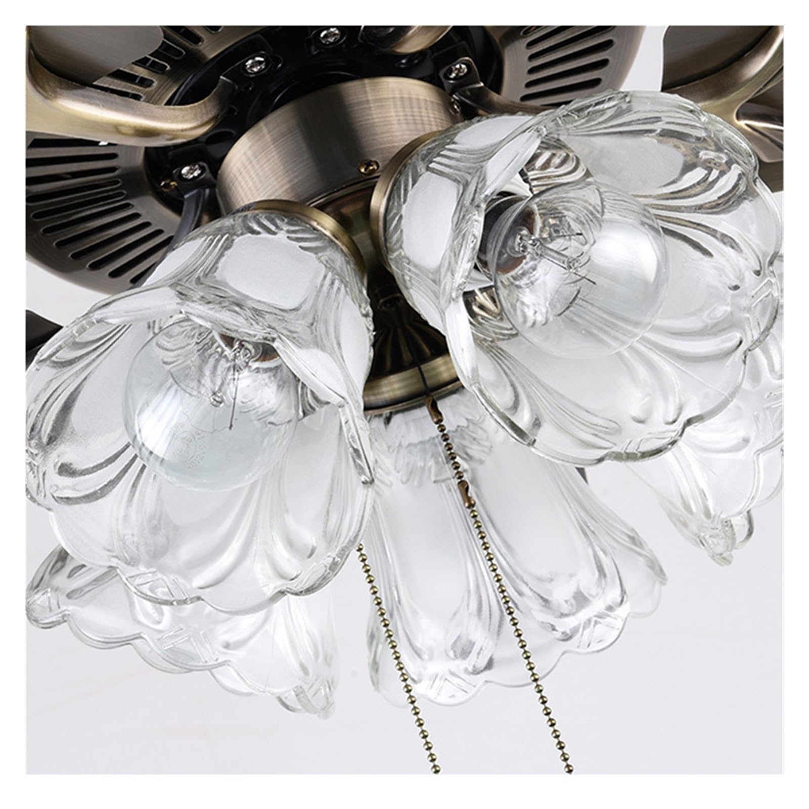Ventilatore da soffitto con luci Ventilatore da soffitto con Pale in Ferro, frequenza variabile e Forte Flusso d'Aria, Moderno Stile Nordico for Soggiorno, Sala da Pranzo(3 Light,42inch)