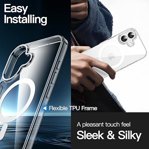 Miniatura 6 de JETech Funda magnética para iPhone 17 de 6.3 pulgadas, compatible con MagSafe, a prueba de golpes, parte trasera transparente antiarañazos