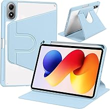 Custodia per Xiaomi Redmi Pad 2 Pro 12.1"/Xiaomi POCO Pad M1 12.1", Supporto Sottile con Retro Rigido Cover Supporto Girevole a 360°, Portapenne, con Auto Svegliati/Sonno - Blu