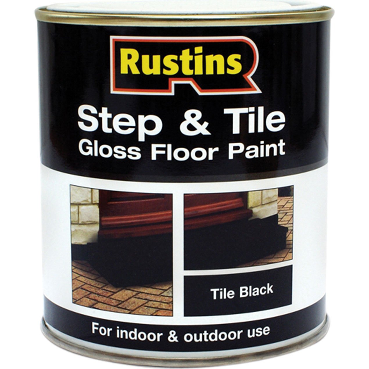 Rustins STBL500 500ml Step and Tile Paint - Black