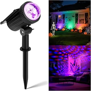 1 Pack Halloween Solar Spotlights Waterproof Outdoor Upli...