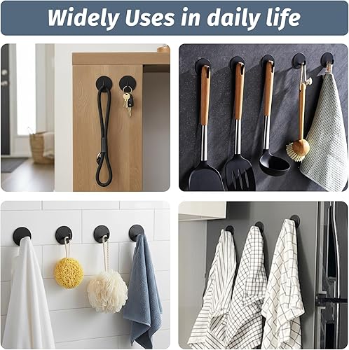 Miniatura 4 de Ganchos de ducha resistentes al agua para colgar esponjas, toallas, ropa, batas para baño, pared adhesiva extraíble, gancho de puerta de acero