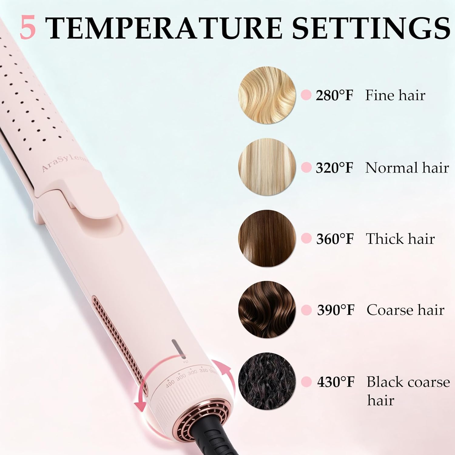 Flat Iron Hair Straightener | Airflow 2 in 1 Hair Straightener and Curler | Straight Curly Wavy | Cold Air for Damage-Free Styling Quick Hold | Easy and Safe Hair Styling Irons