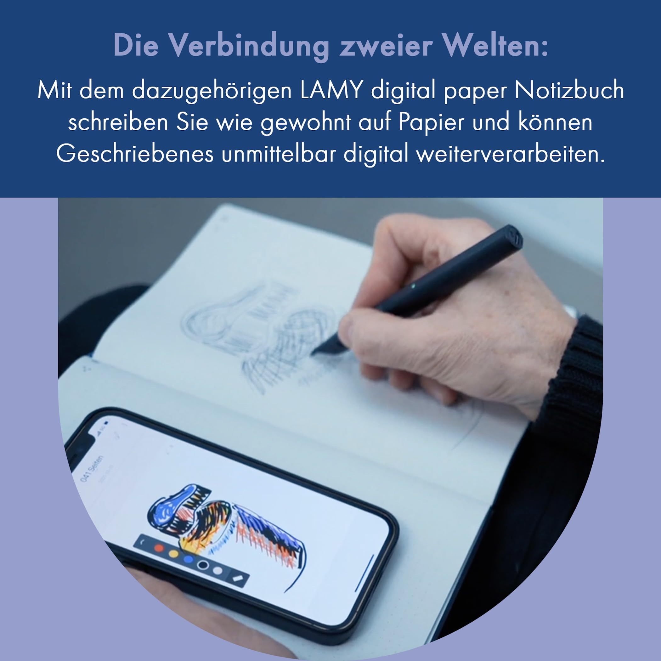 Lamy safari all black ncode Smart Pen für digitales Notizbuch | Schreiben auf echtem Papier mit digitaler Weiterverarbeitung – Stift für elektronisches Notizbuch – inkl. schwarze M 21 Mine