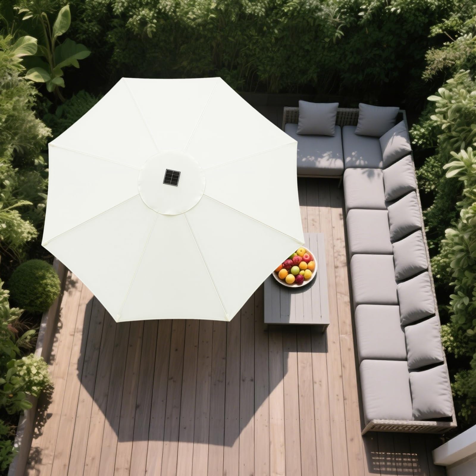 Copertura di ricambio per ombrellone da esterni, 8 stecche, 3 m, impermeabile, protezione da sole e pioggia, per giardini, terrazze, bar, sala da pranzo