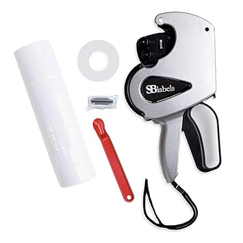 SBLabeler Two Line Price Gun Product Bundle / 2 Line Pricing Gun, Labels, Inker, Label Peeler / 8-Digit Pricing Gun Kit