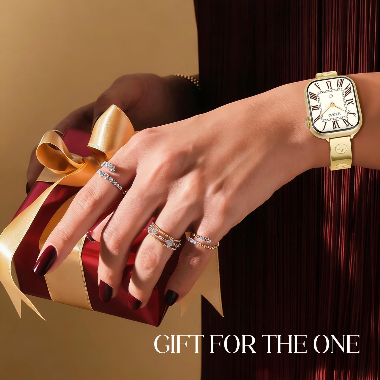 Gold Watch Bands for Women Compatible Apple Watch 40mm 41mm 38mm 42mm 46mm 44mm 45mm 49mm Adjustable Dressy Metal Jewelry Bracelet Strap for iWatch Series 11 10 9 8 7 6 5 4 3 2 1 SE Ultra - Image 5