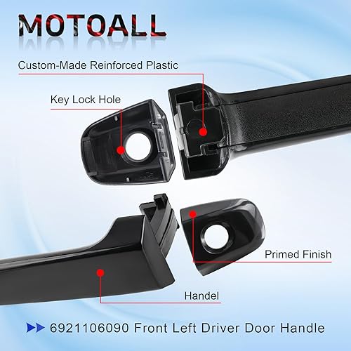 Miniatura 3 de MOTOALL Nuevo 6921106090 Manija de puerta exterior delantera izquierda lado del conductor para 2012-17 Toyota Camry Negro