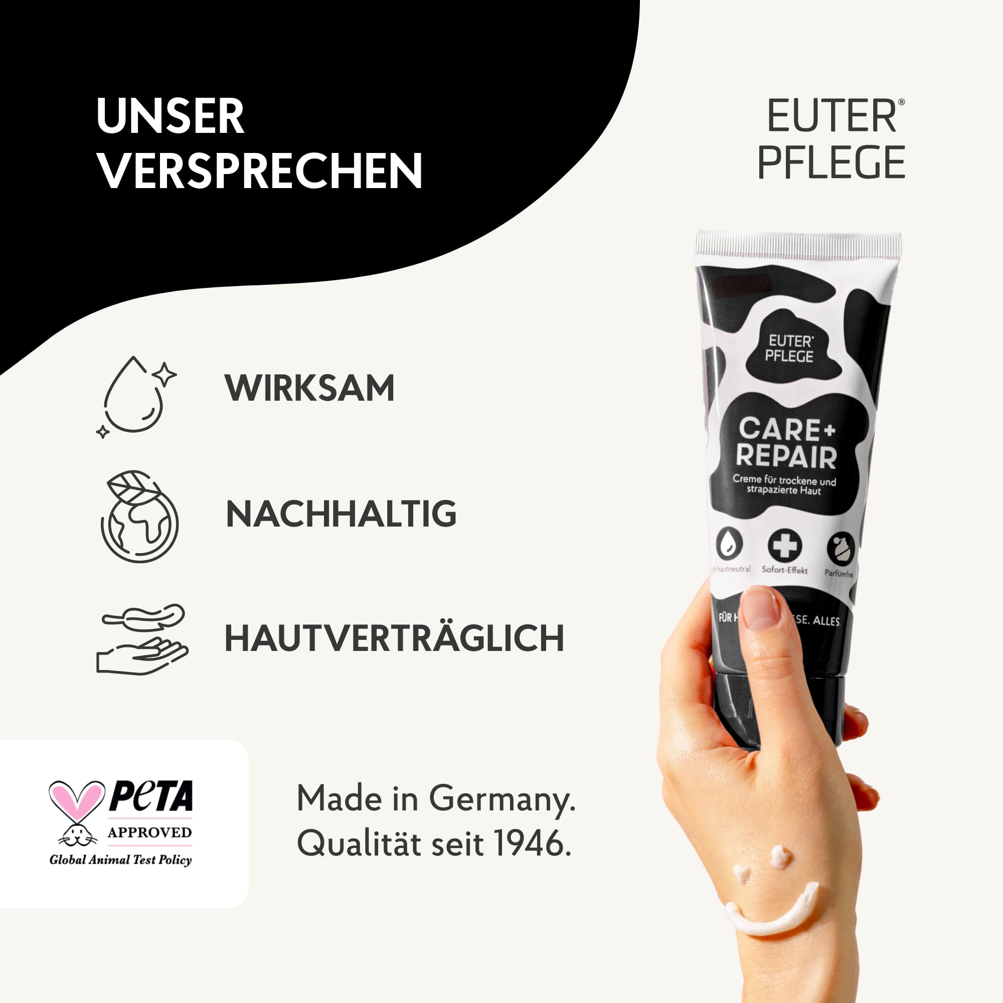 EUTERPFLEGE Care + Repair Pflegecreme, trockene Haut, 3x 400 ml, parfümfrei