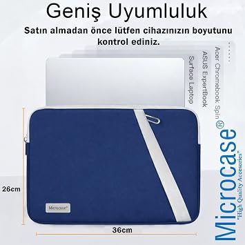 Microcase MacBook Air 13 inch M4 2025 ve Tabletler için Sleeve Tipi Çanta Lacivert AL5422
