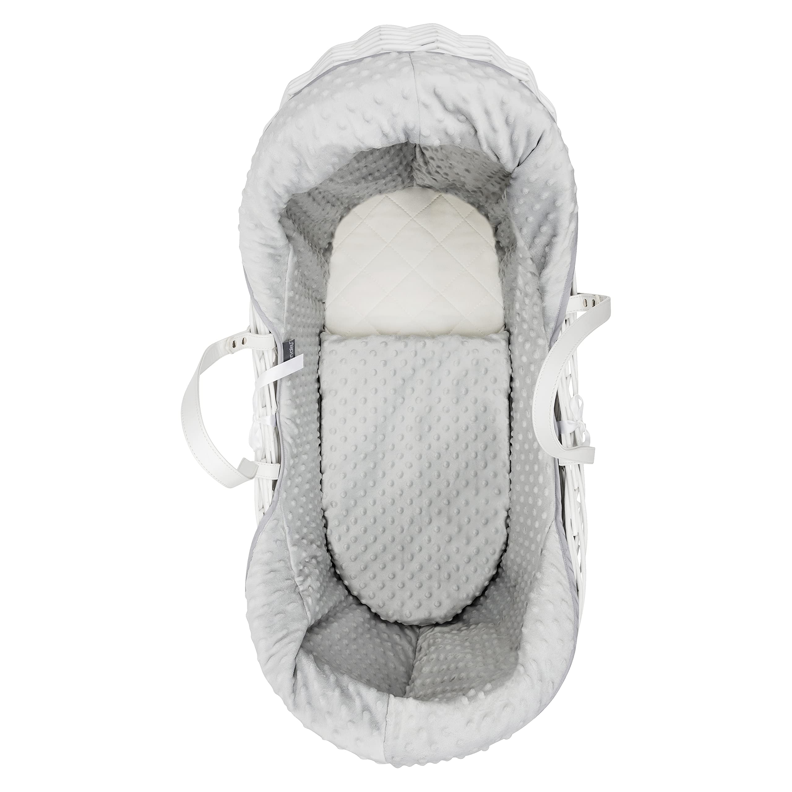 Buy Kinder Valley Grey Dimple White Wicker Noah Pod Moses Basket with