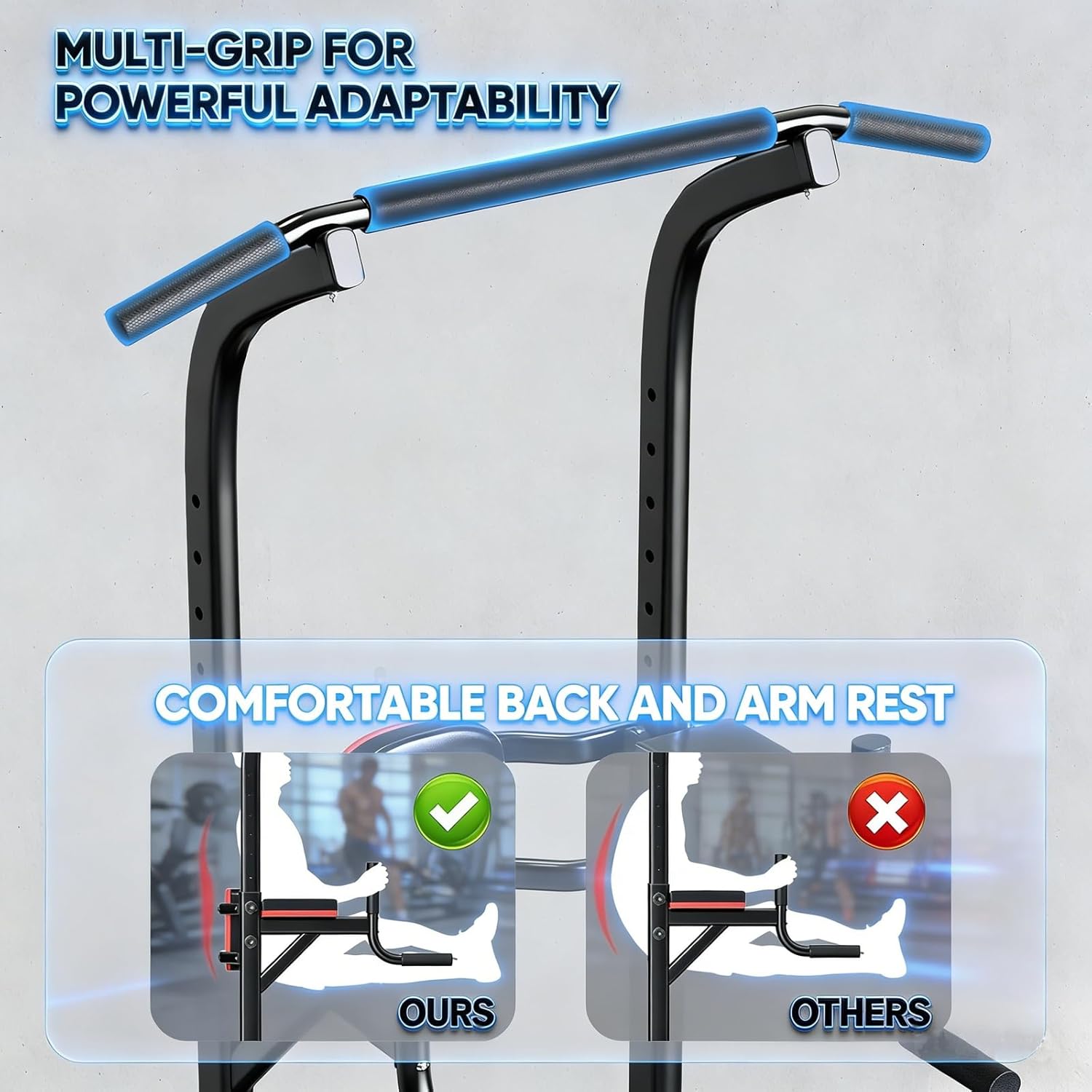 ZENOVA Pull Up Bar, Multi-Function Pull Up Dip Bar Station, Home Gym Workout Strength Training Equipment for Men Women Muscle Building
