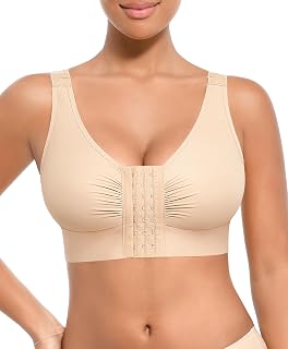 Front Closure Post Surgery Compression Minimizer Bra with Adjustable Straps Wirefree Bras