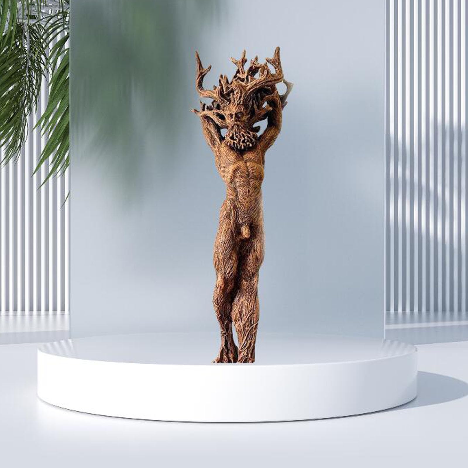 Amazon.co.jp: Eojmvxar 木の人々の像、木の男性と木の女性の像、男性