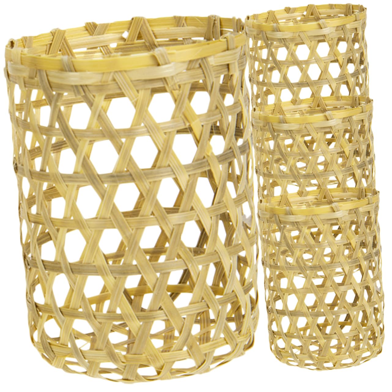 Manchon pour verre en bambou tressé, housse protectrice
