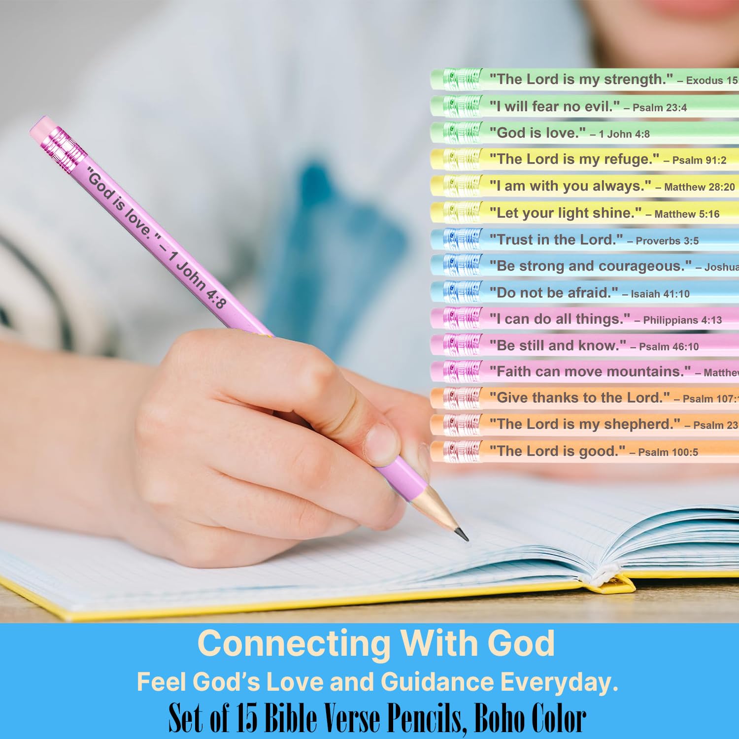GIFTSFARM Regalos cristianos para mujeres, regalos inspiradores para mujeres, lápices de versículos de la Biblia, regalos para mamá, regalo de graduación, bonitos lápices pastel, regalos de cumpleaños