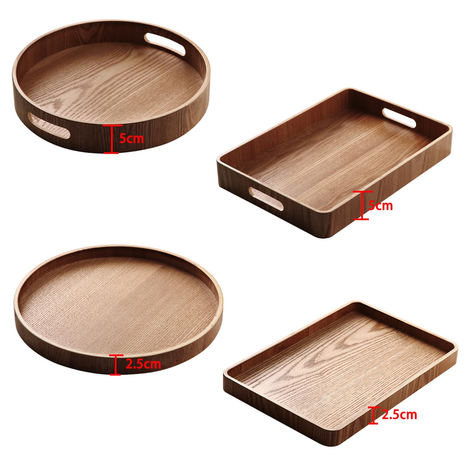 Amazon｜木製トレー カフェトレー ティートレイ 方形/円形 お盆 天然木
