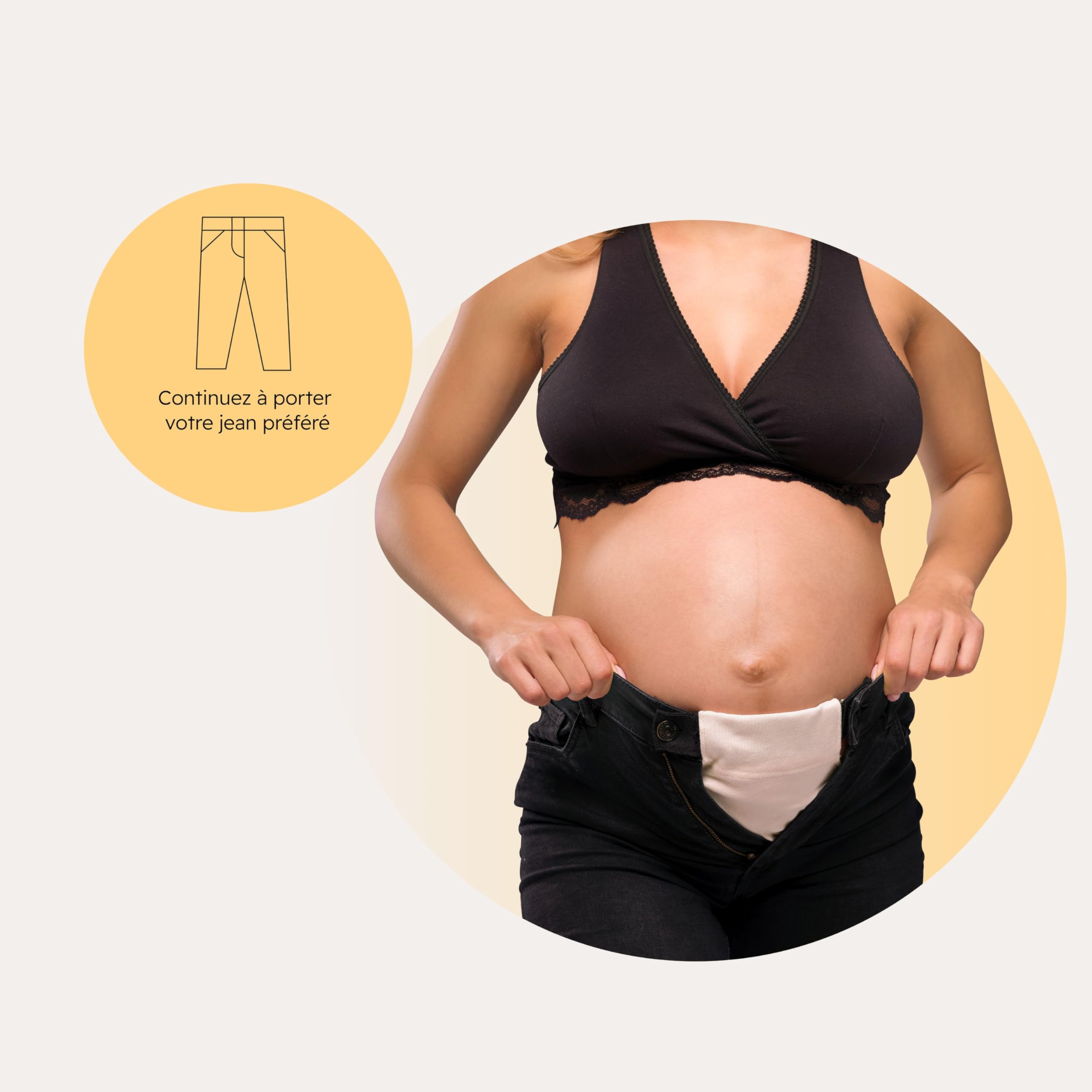 Carriwell Flexi-Belt Elargisseur Pantalon de Grossesse – Pratique & Ajustable | avec Coton Bio, 3 Couleurs Incluses | Transforme Vos Pantalons & Jupes Préférés en Vêtements de Maternité