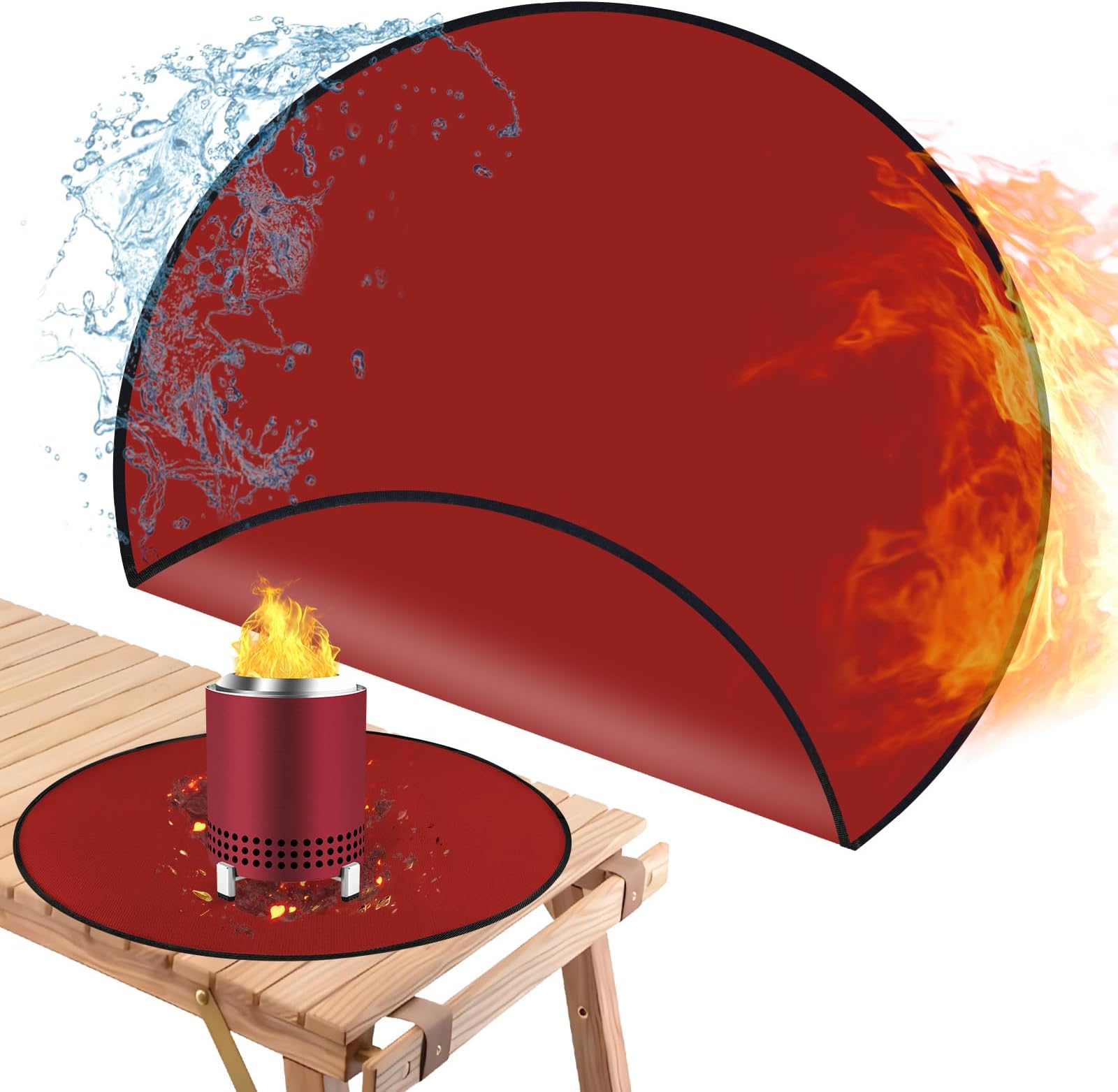 Round Fire Pit Mat Compatible with Solo Stove Mesa Accessories, Fire Proof Mat Compatible with Solo Stove Mesa Table Mat Under Fire Pit,Small Under Grill Mats for Outdoor Grill Table Top Protection