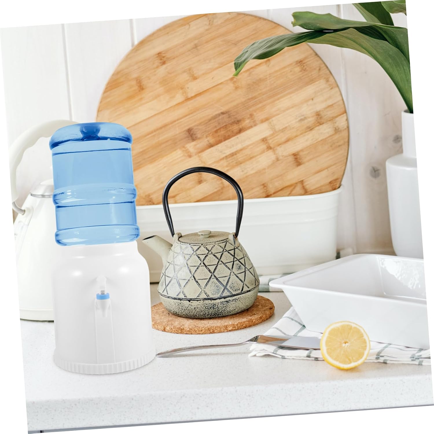Healifty Portable Mini Water Dispenser Stand with Faucet for Bottles Compact Slip Cold Water Holder for Countertop Use Suitable for Camping Rv Apartment and Outdoor Activities