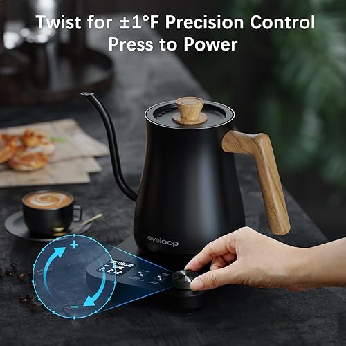 Miniatura 3 de Hervidor eléctrico de cuello de cisne, hervidores de té eléctricos, control de temperatura de 1 para verter café y té, interior de acero