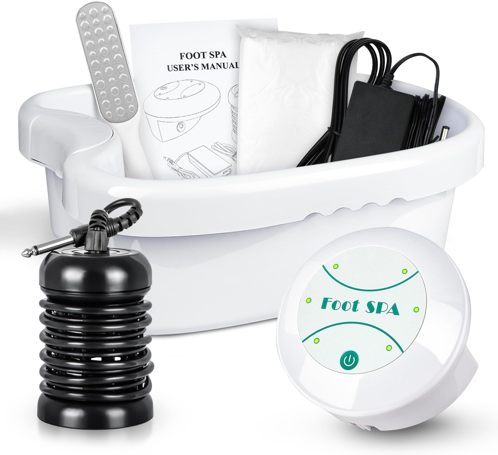 Ionic Foot Bath Machine with Foot File, Ionic Foot Spa Home Use, Ion Cleanse Feet Detox Bath with Basin, Regain Vitality and Smooth Feet