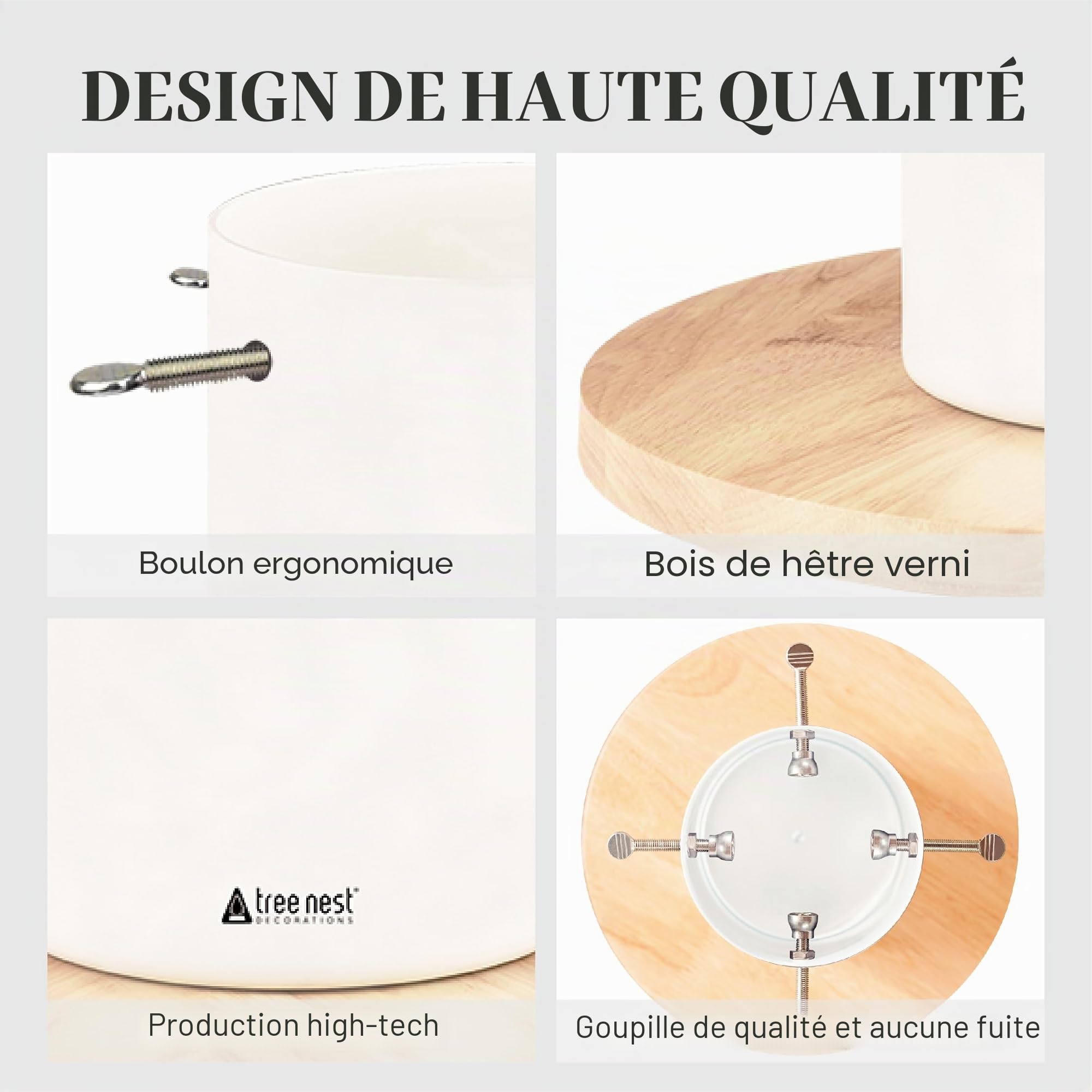 Tree Nest Pied de Sapin de Noël Support Pied de Sapin avec Réserve d'eau - Moonlight Christmas Tree Stand pour Sapin jusqu'à 2m, Tronc de 3 à 9 cm Blanc