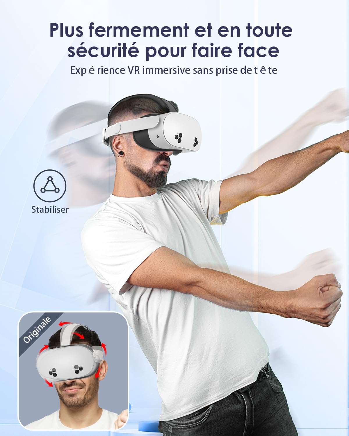 Sangle VR pour Quest 3S Sangle de tête Compatible avec Les Accessoires pour Quest 3S Sangle de Remplacement Confortable et Stable Elite