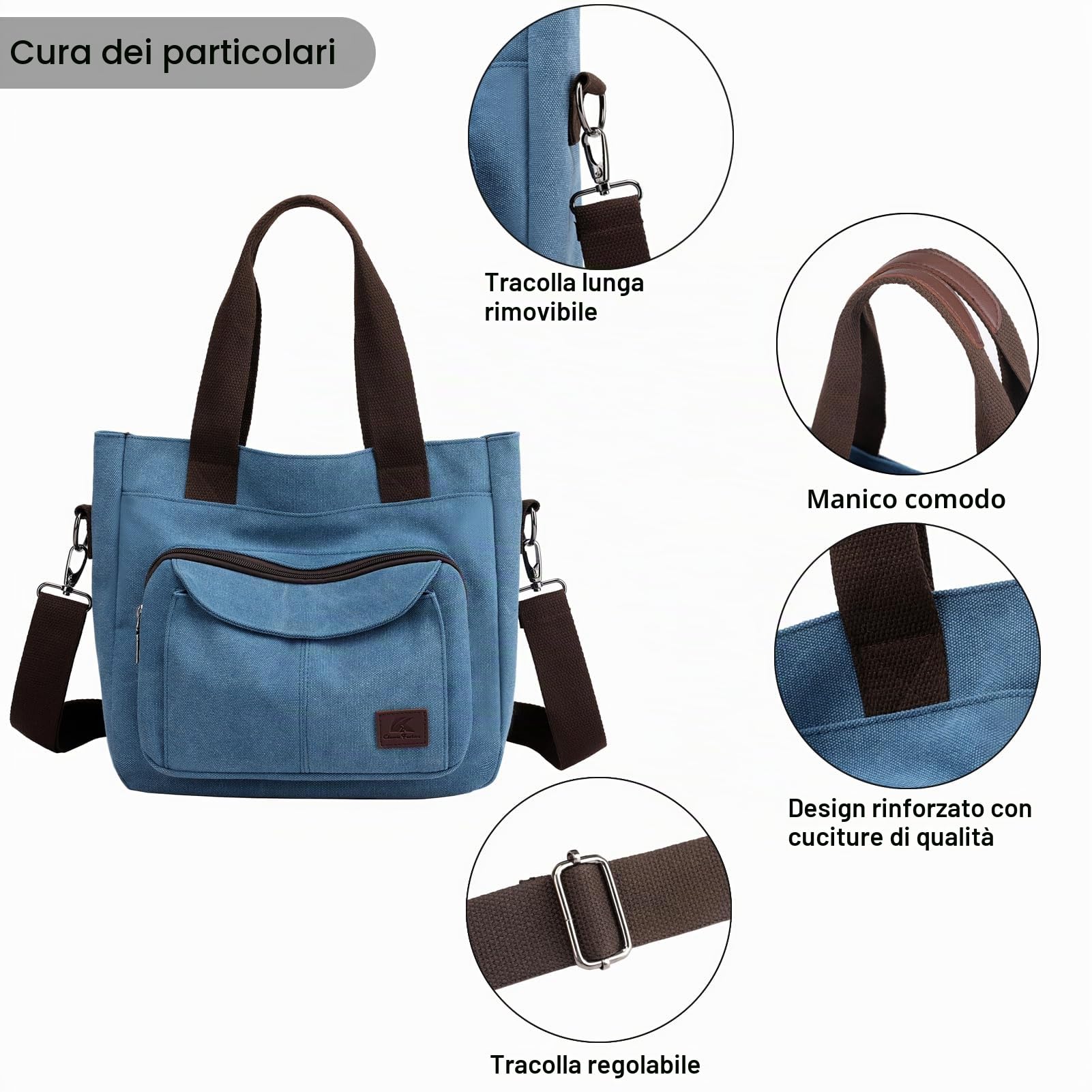 ZHIERNA - Dusfbb-1610, Borsa a tracolla vintage Donna