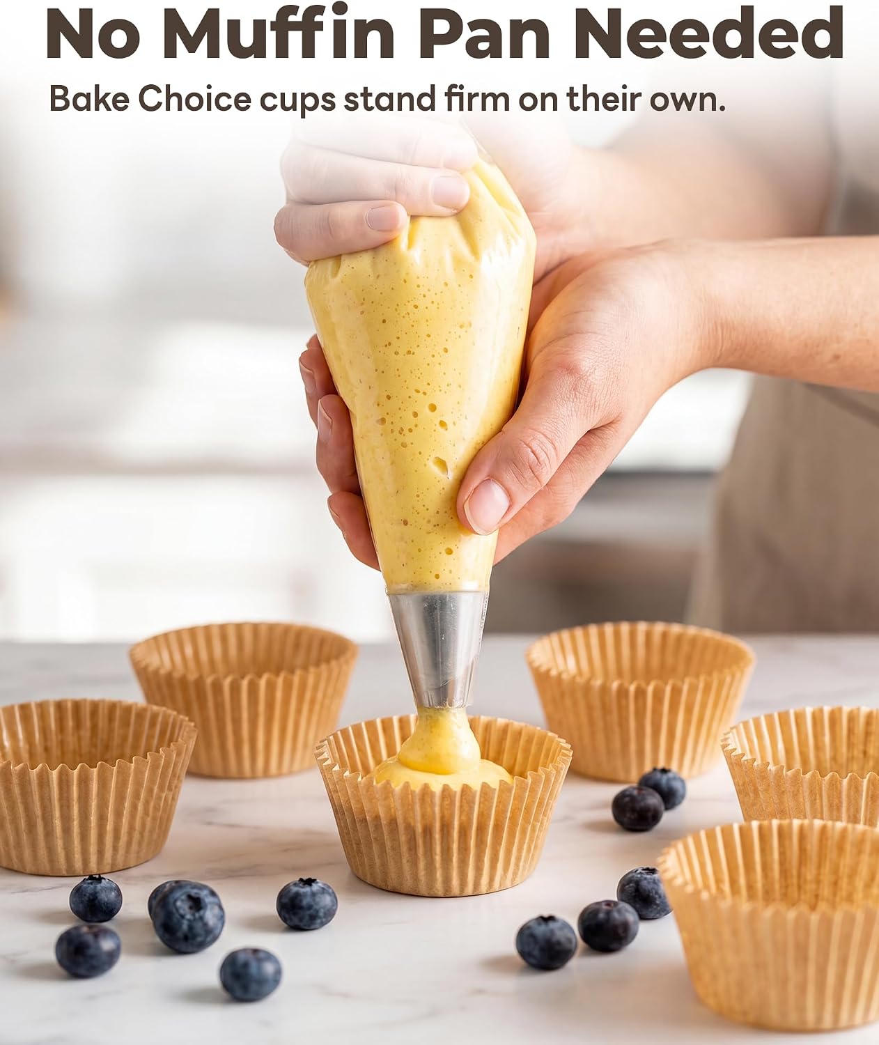 Bake Choice Standard Cupcake Liners for Baking, 160PCS, Non-stick, Natural