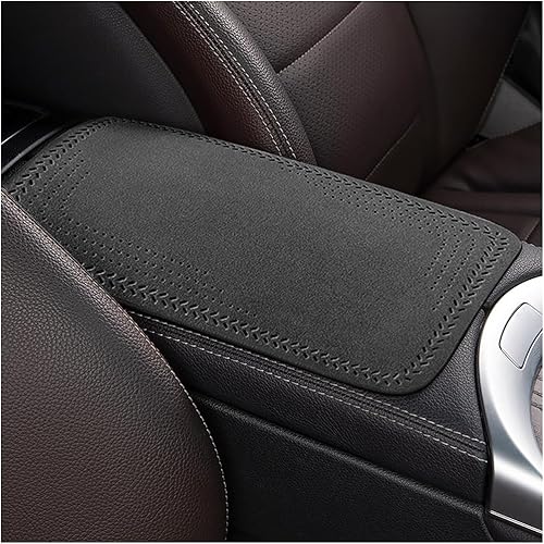 Almohadilla de almacenamiento para reposabrazos de automóvil, funda de consola central de gamuza, tela de algodón lavable agradable a la piel,