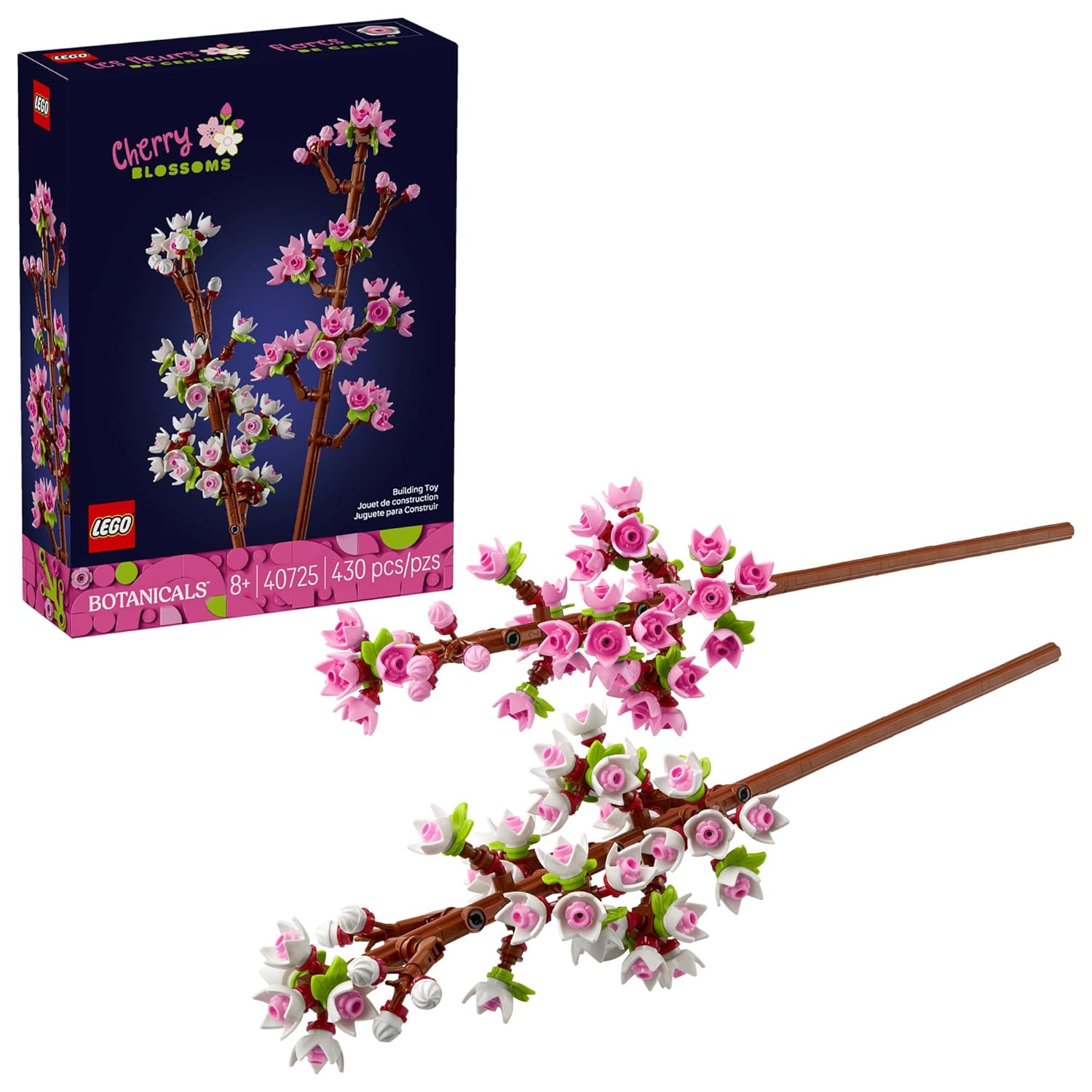 LEGO Cherry Blossom Building Toy for Kids Girls Boys Ages 8 - Artificial Cherry Blossom Decor for Home
