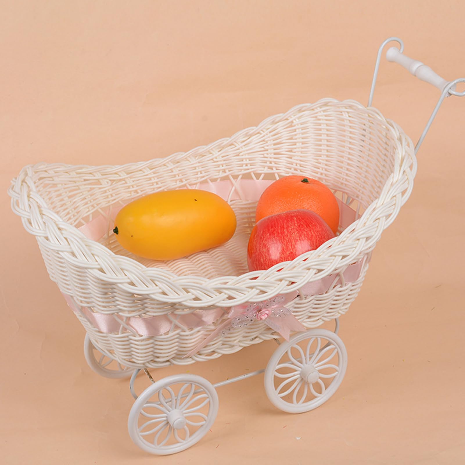 Decorazione per passeggino in tessuto per baby shower – Passeggino in finto rattan rustico, organizzazione casa e decorazione per la camera dei bambini, interni esterni, portico celebrazioni per