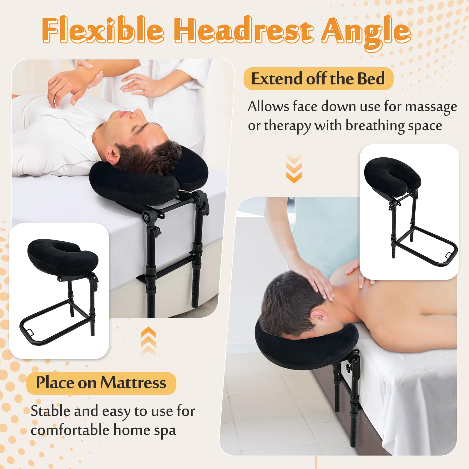 Appui-tête pour lit, coussin de berceau pour matelas, coussin de massage réglable, coussin facial vers le bas, fixation de lit pour la maison, spa, salon de massage