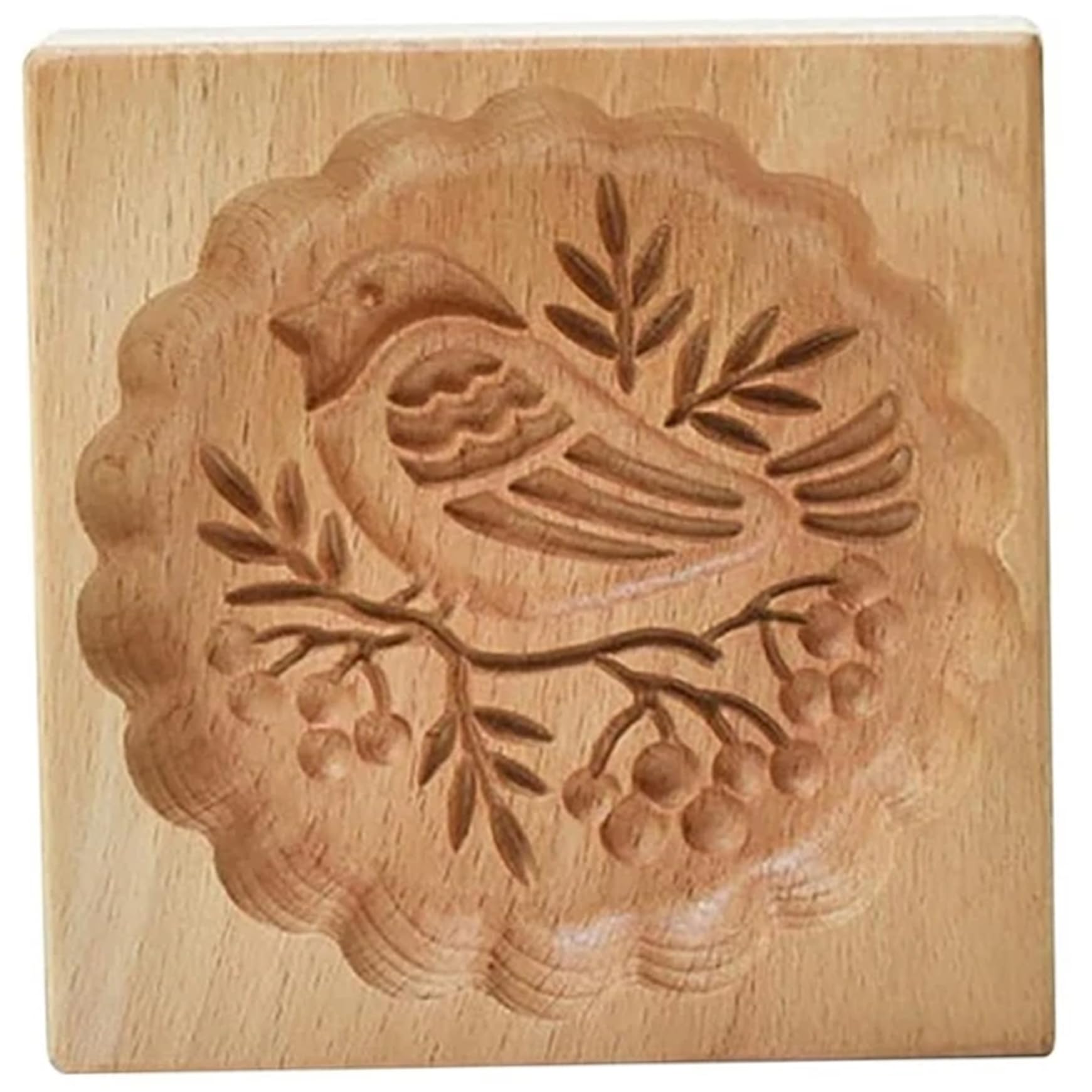 Hperu Wooden Cookie Molds, 3.9 Inch 3D Carved Shortbread Mold Non Stick Cookie Stamps Reusable Molds for Baking Cookies Biscuit