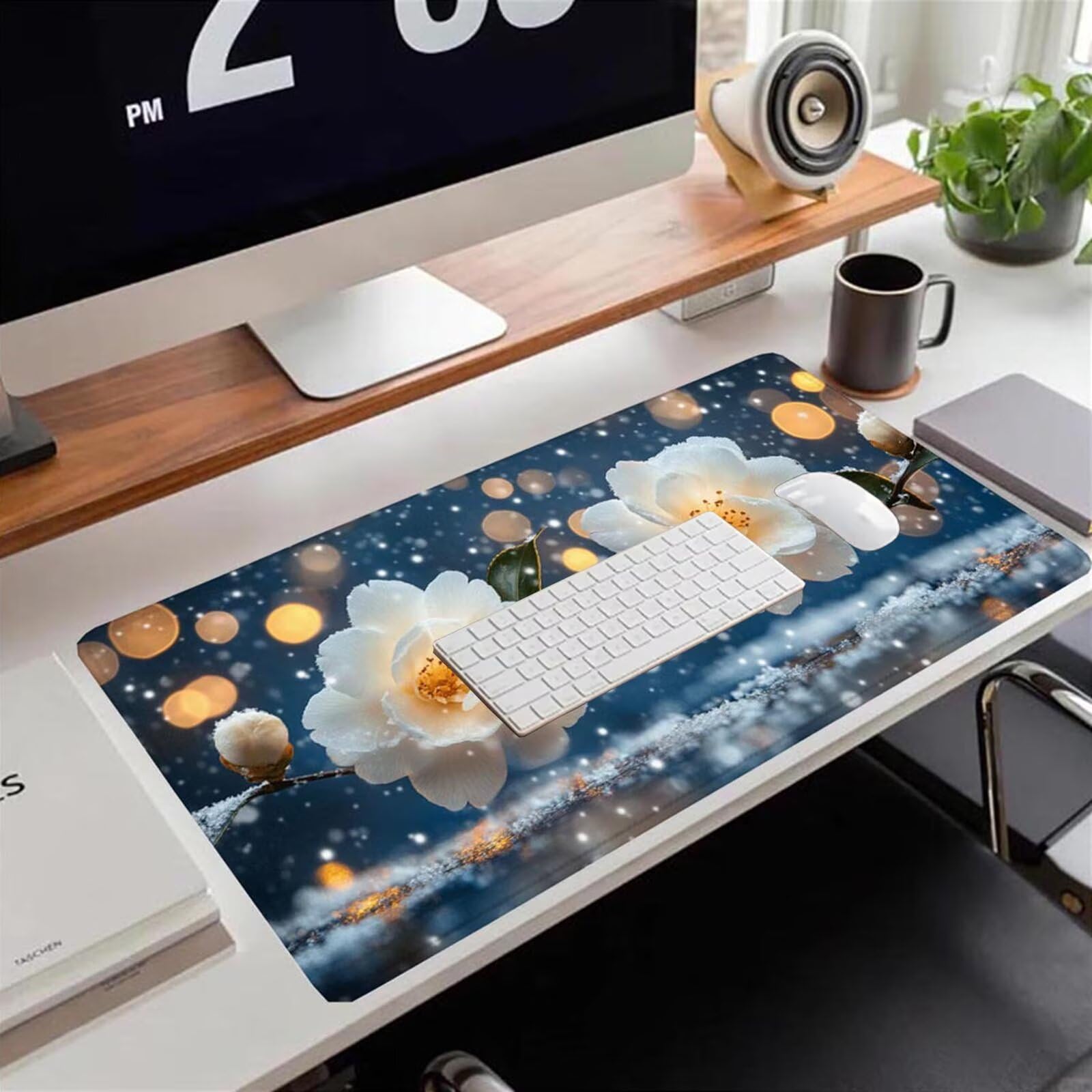Gamingowa podkładka pod mysz 1200 x 600 x 3 mm, XXL, wodoszczelna, odporna na ścieranie, z przyszytymi krawędziami, niebieska, podkładka na biurko, poprawia prędkość i precyzję pod laptopa, komputer