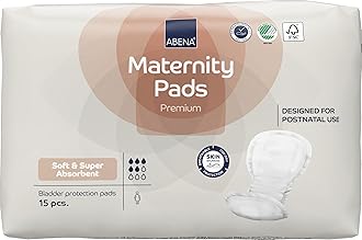 Premium Maternity Pads for Women Super Absorption, Soft Disposable Pads, Breathable and Skin Friendly for After-Delivery Incontinence, Postpartum Essentials, Maternity Pads After Birth, 15 Count