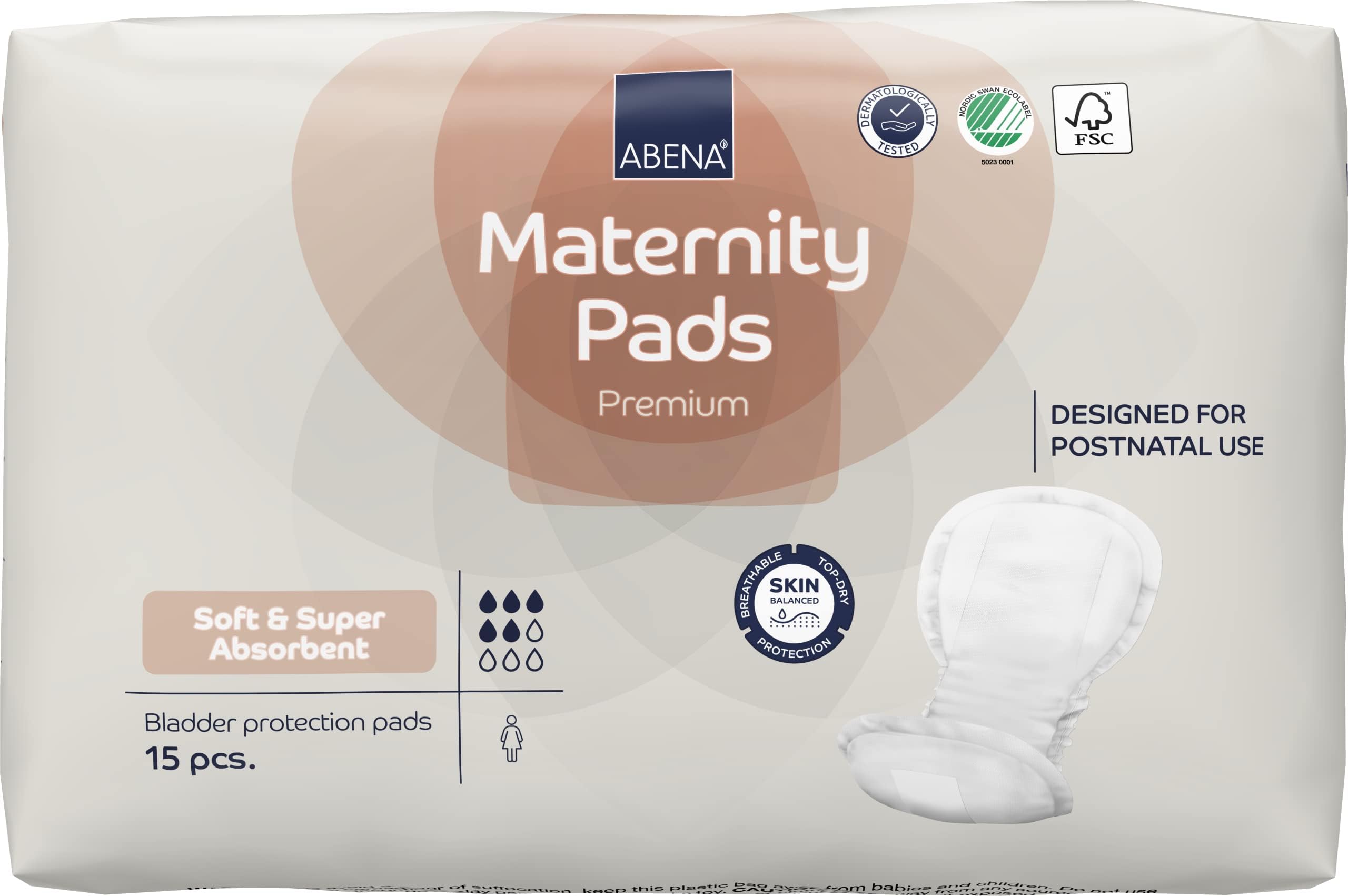 Premium Maternity Pads for Women Super Absorption, Soft Disposable Pads, Breathable and Skin Friendly for After-Delivery Incontinence, Postpartum Essentials, Maternity Pads After Birth, 15 Count