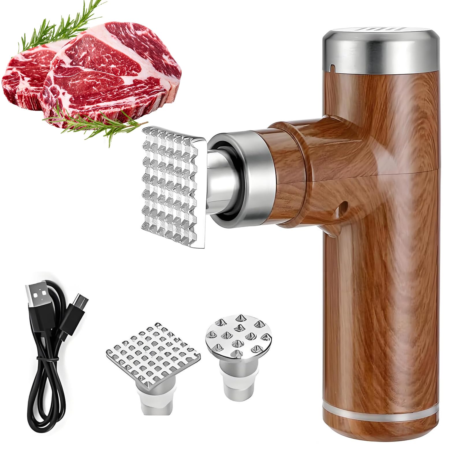 Ablandador de carne eléctrico recargable para filetes de pollo y cerdo