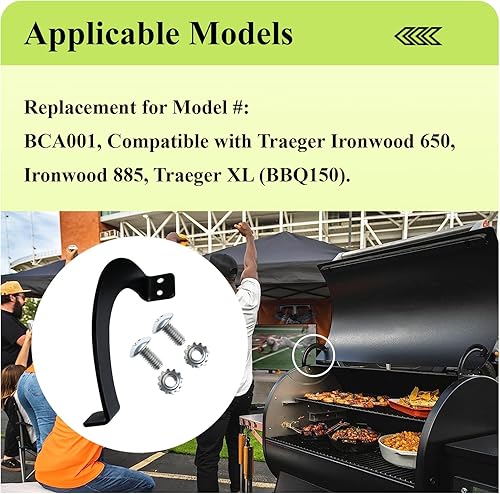 Miniatura 3 de Newly BCA001 - Tapa de parrilla lateral izquierda y BCA002 para puerta lateral derecha, arco con tornillos, apto para la mayoría de parrillas