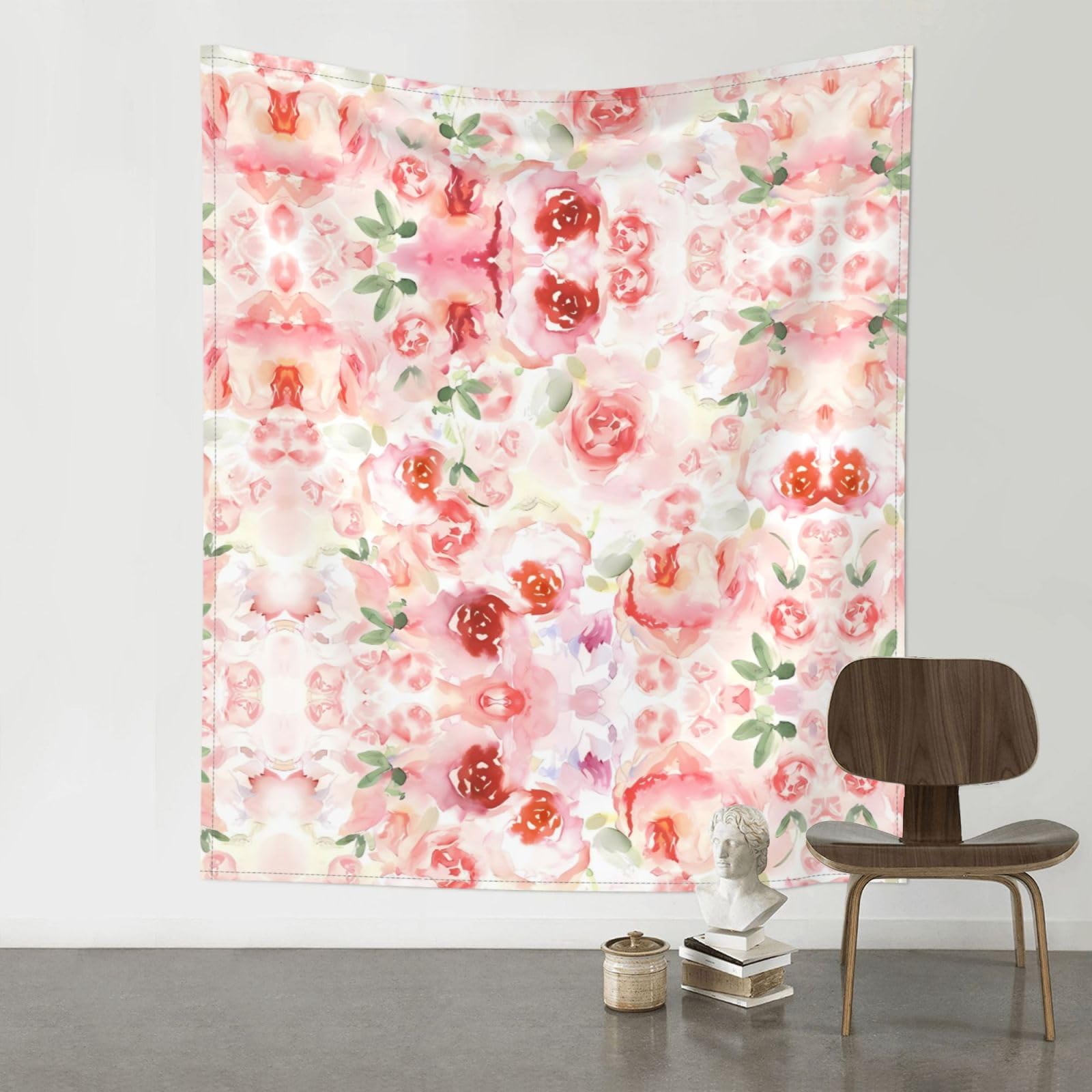 YYHWHJDE Watercolor Flower Prints 60x51in Wall Tapestry – High-Grade Polyester Throw for Dorm, Beach & Home Decor
