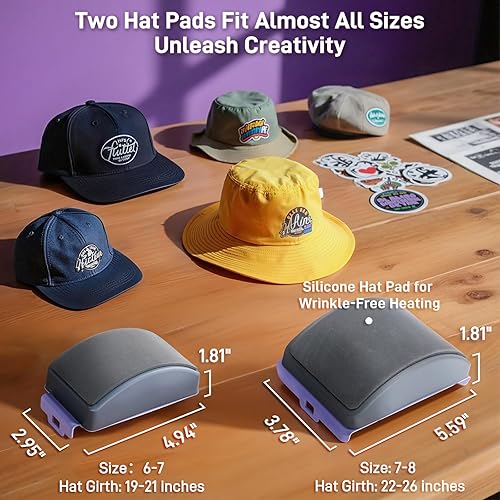 Miniatura 6 de Máquina de prensa de calor para sombreros automáticos, apertura y liberación automática, 4 modos de memoria, control preciso de