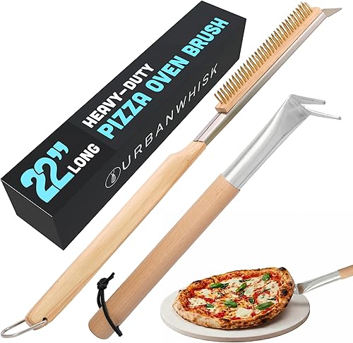 Miniatura 10 de Urban Whisk - Cepillo para horno de pizza de 26 pulgadas con raspador – Cepillo de pizza resistente al calor para horno de pizza con cerdas de acero