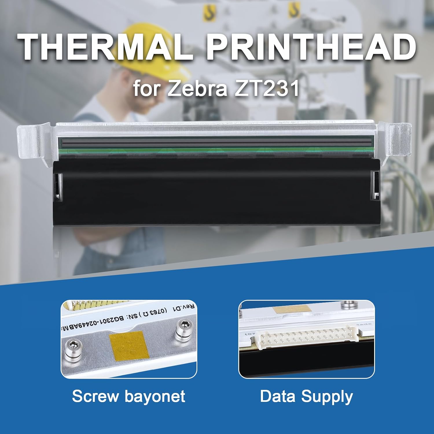New P1123335-013 Thermal Printhead for Zebra ZT111 ZT211 ZT231 Label Barcode 300DPI Printer Head OEM Replacement Spare Parts
