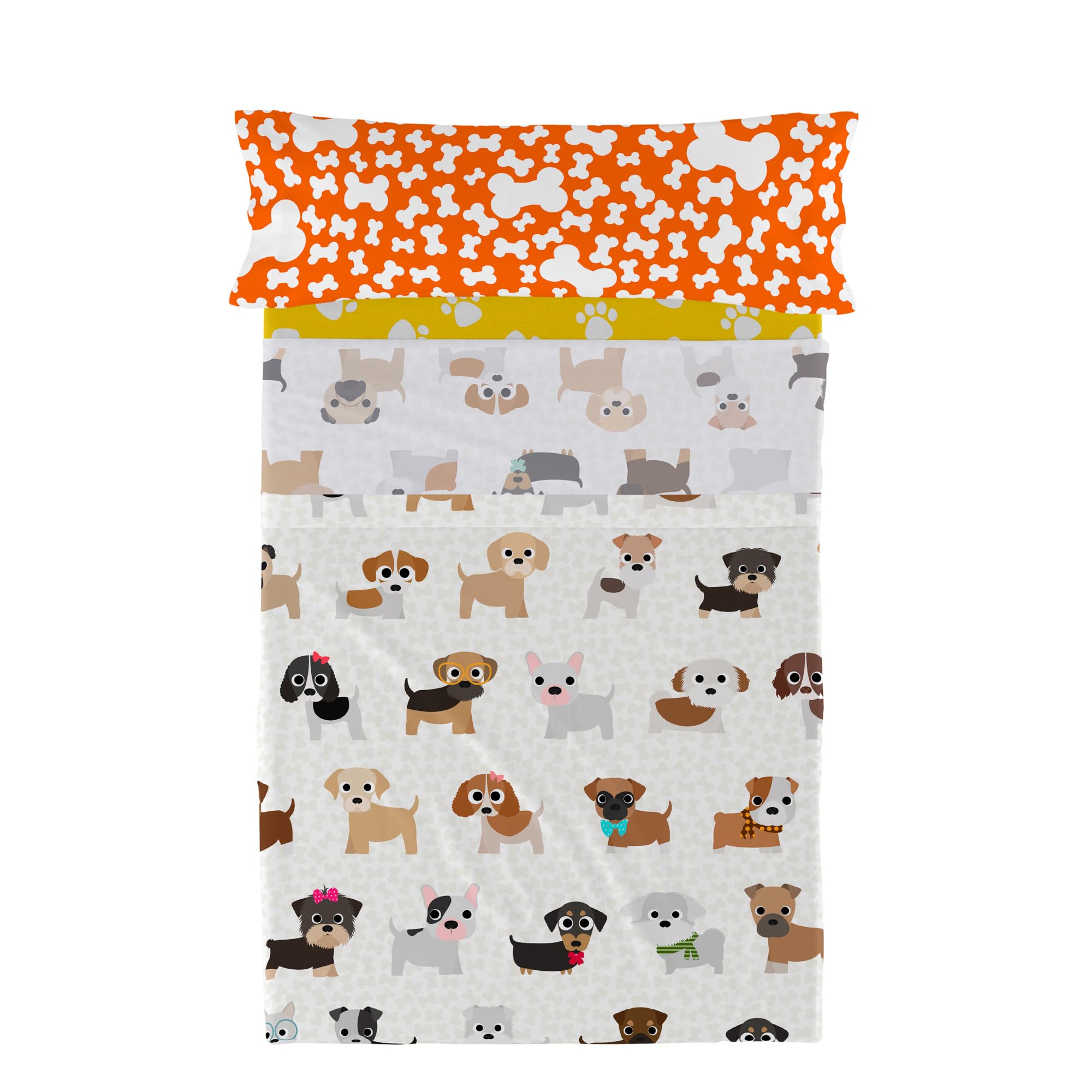 Dogs Juego de sábanas 2 piezas 160x270 cm (Cama 80/90)