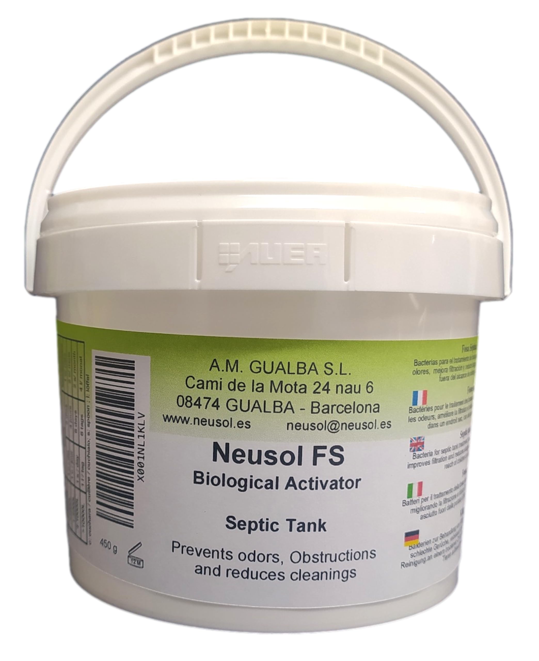 FS Biological activator Product Septic tank treatment Bacteria and enzymes Removes odors Improves filtration Reduces emptying Cleans downpipes Eliminates nuisances (FS1, 450, gram)