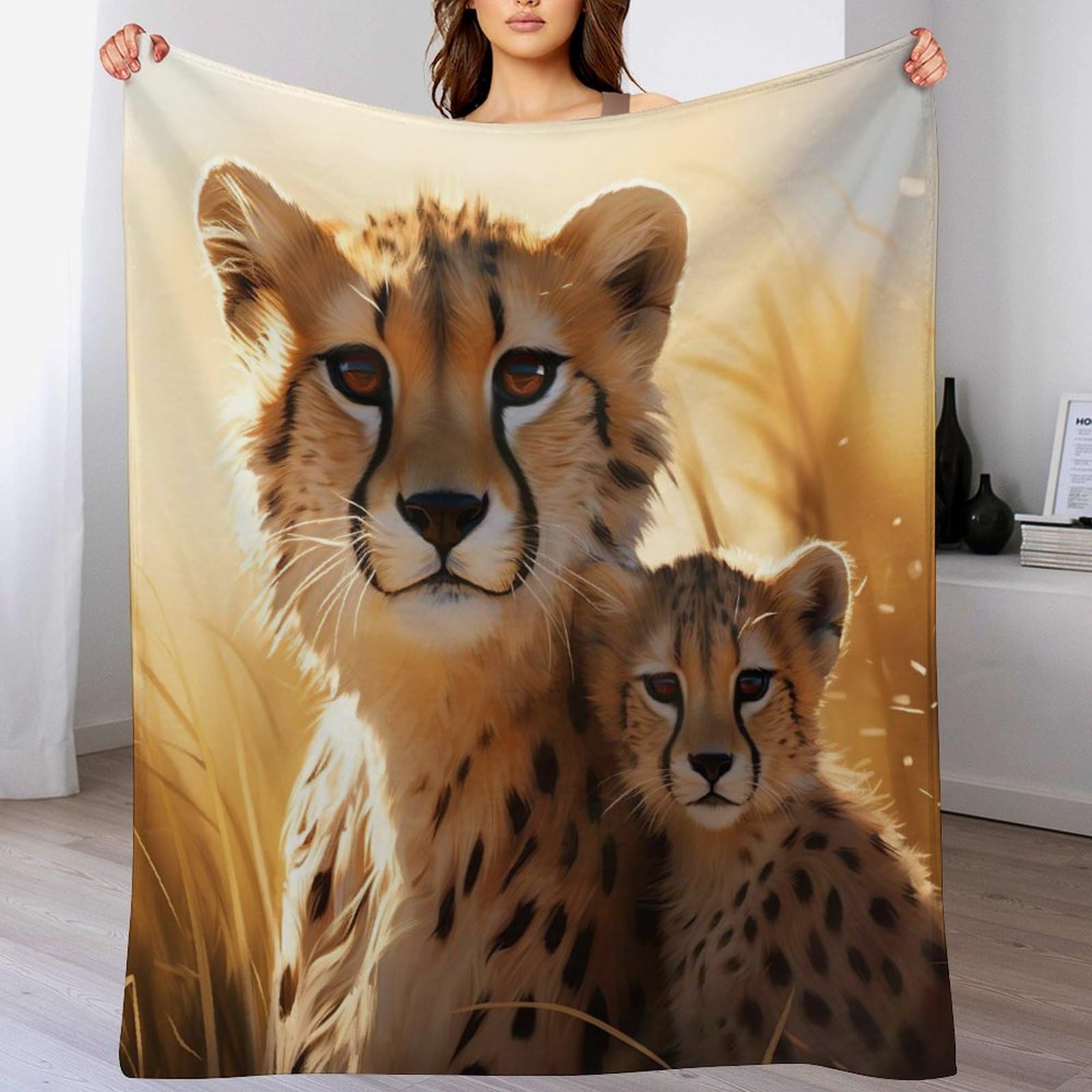 Couverture léopard en flanelle douce et chaude 140x180cm pour canapé