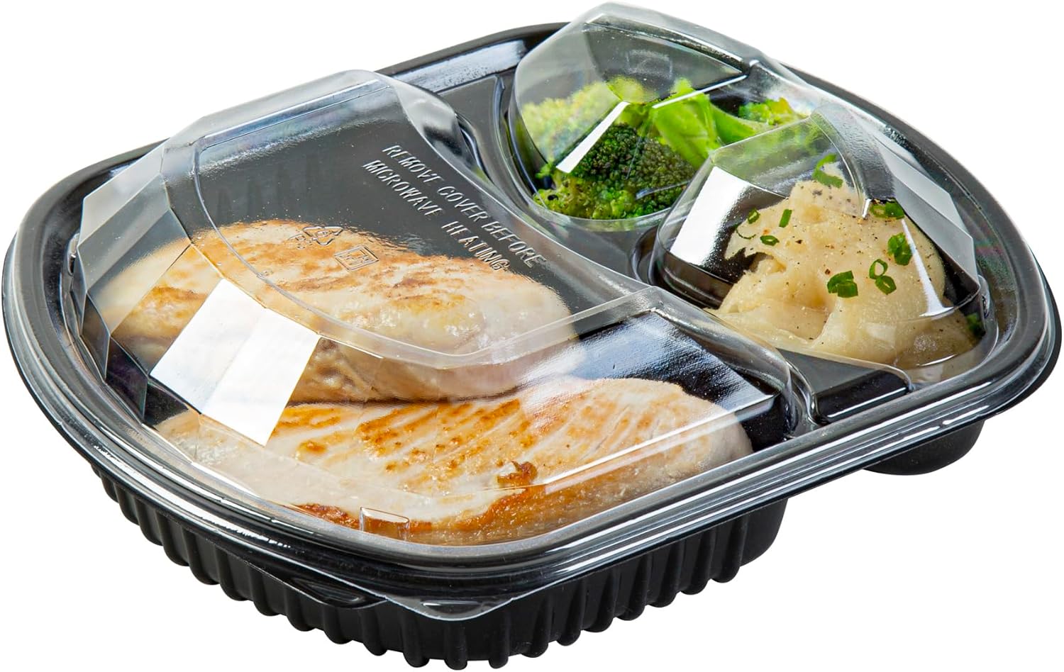 Restaurantware Plastic Microwaveable Container with Lid 100 Count 36 Oz PP Plastic Food Storage Box, Rectangular Microwave Container with Clear Lid, Food Delivery Box